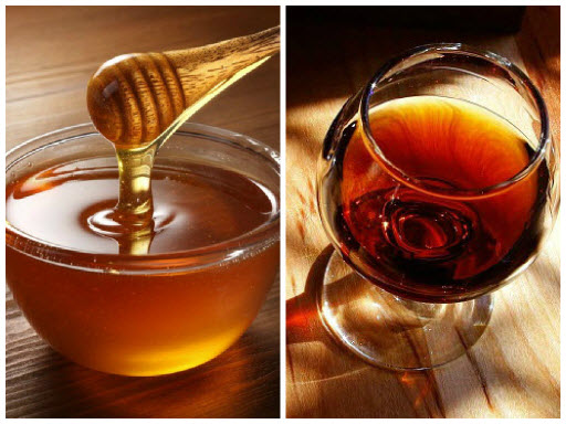 Masks with honey and cognac