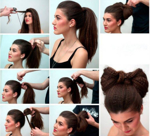 Simple DIY hairstyles. Step by step photos
