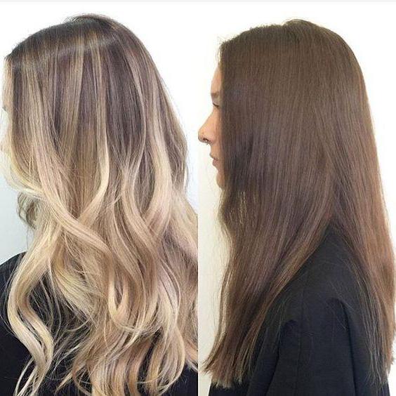Balayage coloring: before and after photos