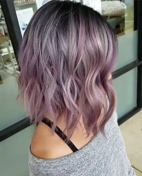 Photo of pink, ash staining in the style of balayage