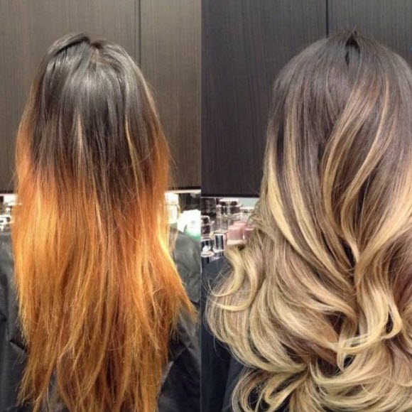 Balayage coloring: before and after photos