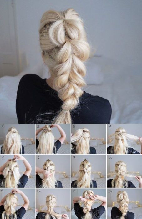 Very beautiful braiding for long hair.