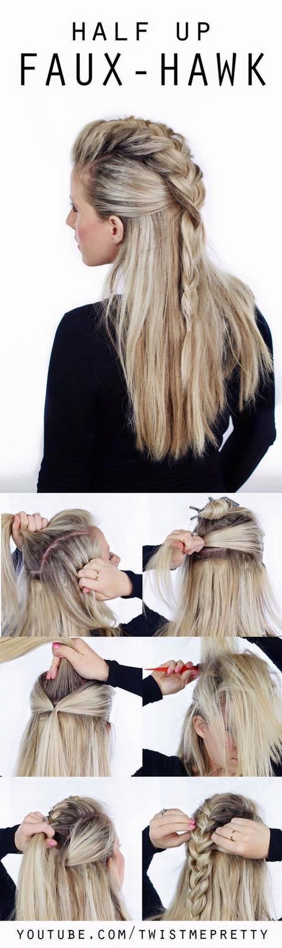 Tejer trenzas para cabello largo.