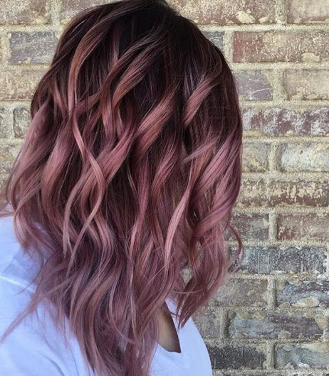Photo of pink, ash staining in the style of balayage