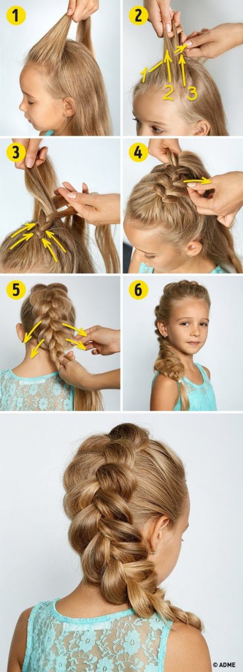 Children's hairstyles step by step with a photo