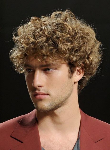 Stylish men's haircut for wavy curly hair
