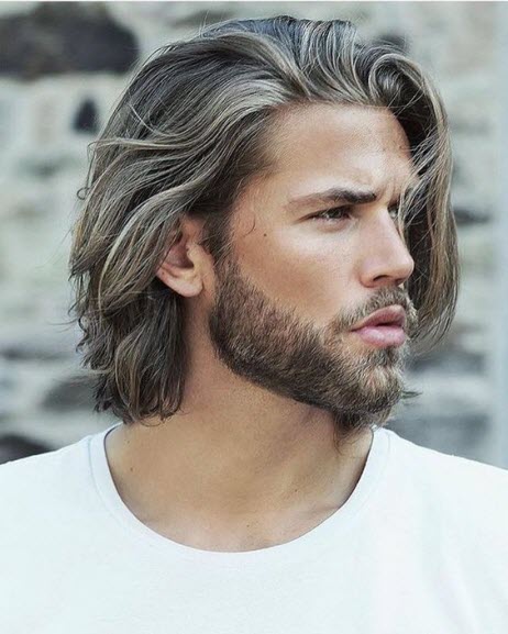 Men's haircut for long hair