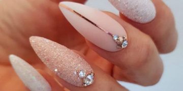 Wedding nail designs with rhinestones